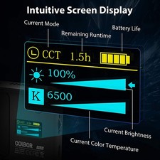 COLBOR PL5 LED Video Light 2700K-6500K Photography Fill Light Dimmab YWKR