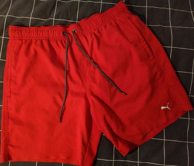 PUMA Herren kurze Sporthose rot Athletisch Zugband Elastischer Bund Größe S