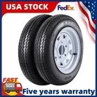2pack 4.80-12 4.80x12 Trailer Tires with 12" Rims 5 Lug on 4.5" Load Range C 6PR