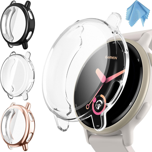 3 Packs Screen Protector Case Compatible with Garmin Vivoactive 5, Soft TPU Plat - Picture 1 of 8
