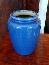 Chunky Ceramic Blue Plant Pot Vase Retro Pottery Planter Medium Large Heavy