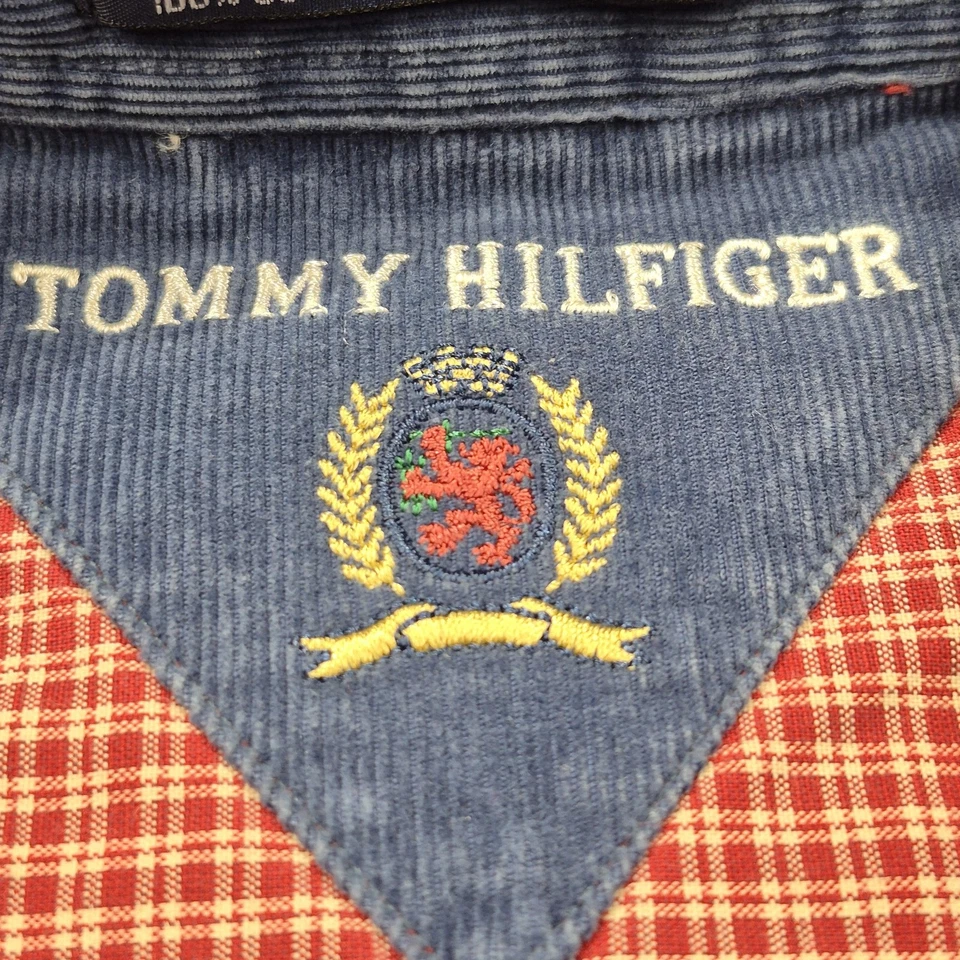 Vintage Tommy Hilfiger Shirt Mens 2XL Check Button Down Long Sleeve Crest 90s - Image 3 of 4