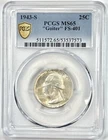 1943-S 25c PCGS MS65 FS-401 Goiter Washington Quarter GEM BU Rare Variety Coin