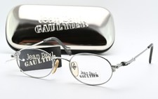 JEAN PAUL GAULTIER Glasses 55-0012 2 46-19 145 Oval Metal Silver Gloss Japan SM
