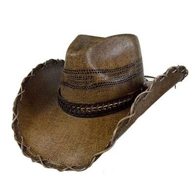 Stampede Hats Black Stained Cowboy Hat with Chain Hat Band