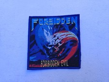 FORBIDDEN, FORBIDDEN EVIL, SEW ON BLUE BORDER WOVEN PATCH