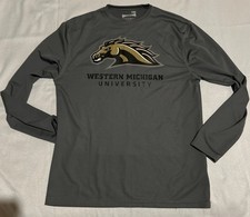 M Western Michigan University Broncos Long Sleeve Gray T-Shirt Syntrel M Western Michigan University Broncos Long Sleeve Gray T-Shirt Syntrel