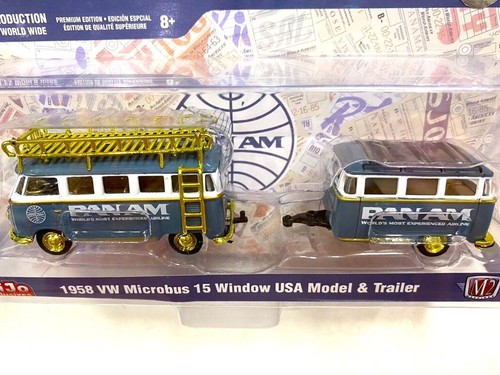 M2 MACHINES VW Bus & Trailer "PAN AM" -CHASE LTD250- Figure New - Picture 5 of 6