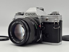  N.MINT Canon AE-1 Silver Film Camera  New FD NFD 50mm F1.4 Lens From Japan