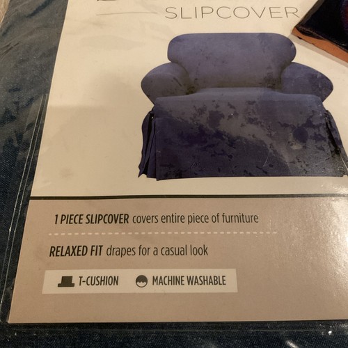 NEW! Vintage SURE FIT Brand Dark Blue DENIM Chair Slipcover - Picture 9 of 11