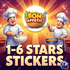 Mogo Stickers / Album Bon Appetit / 1-6 star!