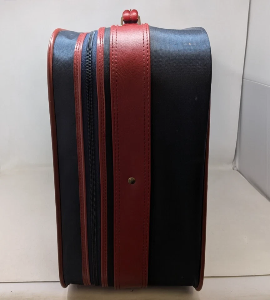 Vintage Samsonite Azul Marinho Borgonha Easy Paks II Bolsa Tote e Conjunto de Mala de Bagagem 24" - Imagem 3 de 4