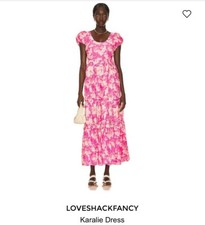 LoveShackFancy | NEW Karalie Silk Blend Maxi Dress in Holiday Sun Fuchsia Size 2