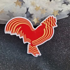 STKR049 Roosters Lover | Psychedelic Rooster Red Yellow | Rooster Shaped Sticker