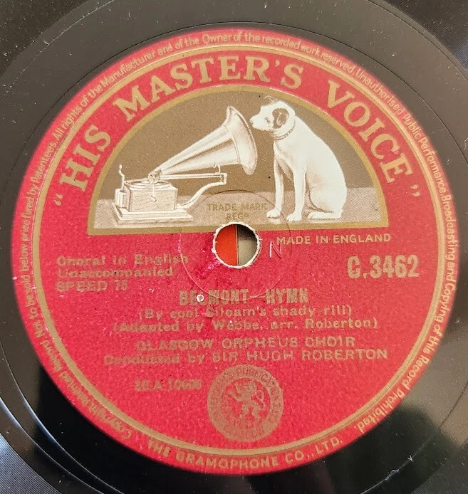 Glasgow Orpheus Choir All In The April Evening& BelMont Hymn 1945 England 78 RPM - Image 2 of 3