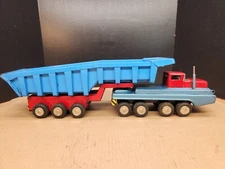 SSS Dump Tractor Trailer Truck Tin  21" Japan Friction 1960s