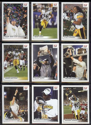 #ad 9 Card PITTSBURGH STEELERS 2009 Super Bowl XLIII Set Ben Mike Tomlin Harrison $6.75