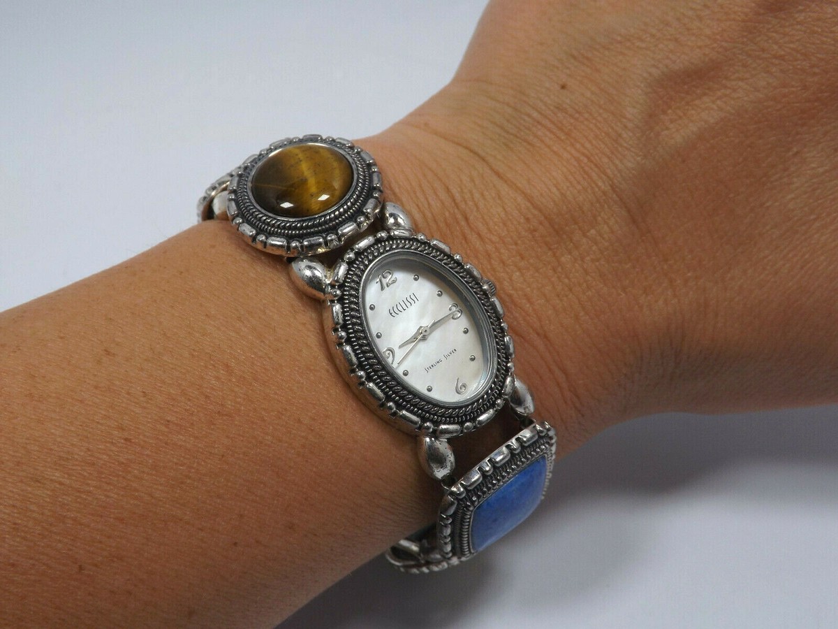 Sterling Silver Ecclissi Multi Stone Fancy Watch with 