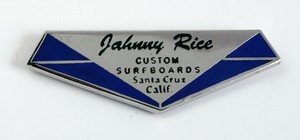 1 FREE Classic Surf Logo Johnny Rice Surfboards enamel pins, vintage surfing