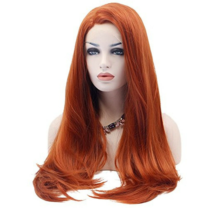 Sintetic heat resistant  fashionncolor red wig Amazon.com : Phyoung Red Hair Lace Front Wigs Long Straight  main image 2