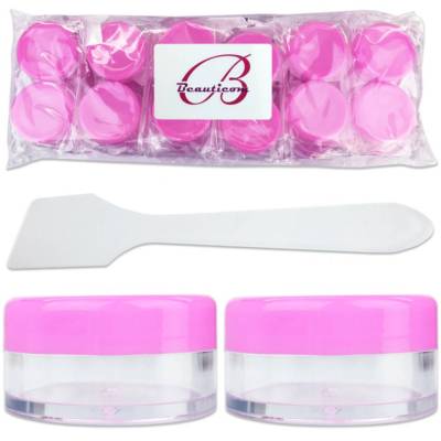 12PCS 10G/10ML Makeup Creme Kosmetik Pink Muster Dose Behälter Mit Spachtel