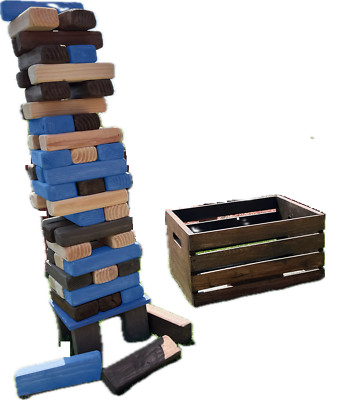 GIANT TOWER GAME, STAINED + CRATE & STAND