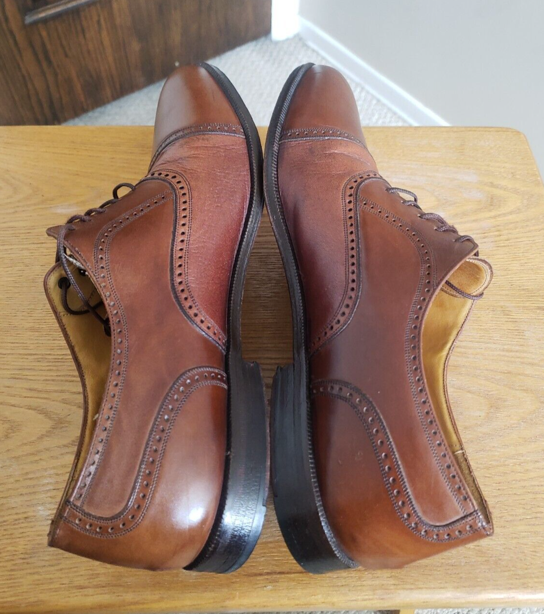 Mezlan Florence Brown Leather Semi-Brogue Cap Toe Oxford  display picture 1