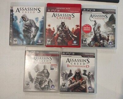 Assassins Creed 1 2 3 Brotherhood Revelations PS3 Game Lot