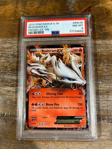 POKEMON 2013 Black & White Legendary Treasures RESHIRAM EX PSA 8 #29 RARE 2