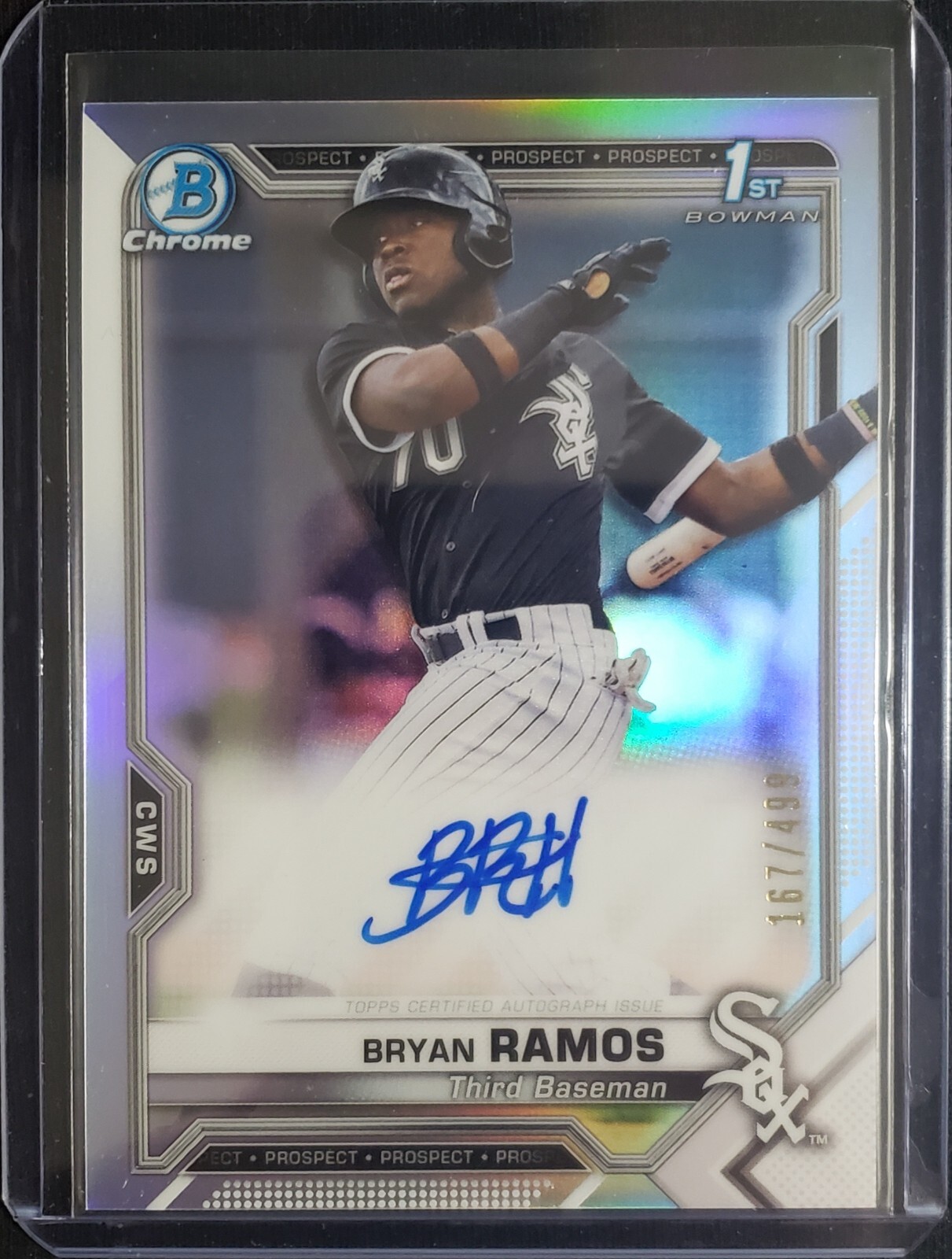 2021 Bowman Chrome BRYAN RAMOS 1st REFRACTOR AUTO /499 RC White Sox