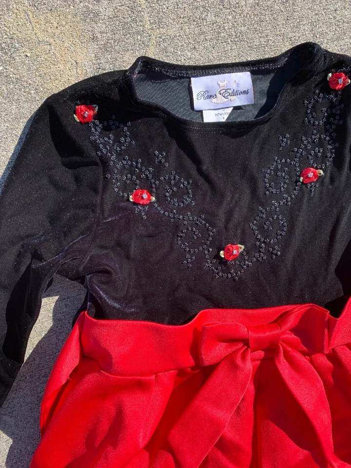 EDICIONES RARAS Vestido de Boda Negro Rojo Punto Rosa Iglesia Desfile Fiesta 6 ❤️tb9j5 Foto 4 de 4