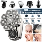 9D Head Shaver for Bald Men 5 in 1 WetDry Electric Razor Skull Shaver LED Lights