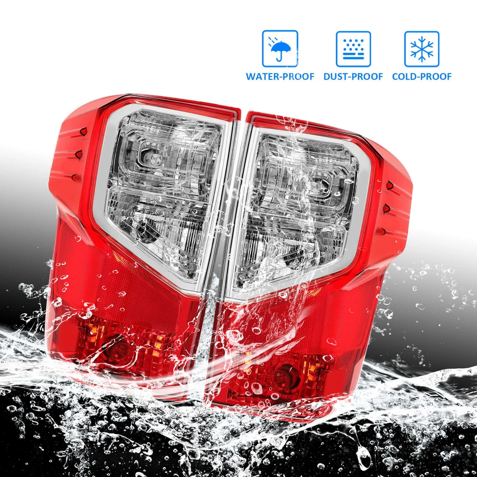 For 2016-2023 Nissan Titan XD Driver & Passenger Tail Lights Assembly Red Chrome - Image 3 of 4