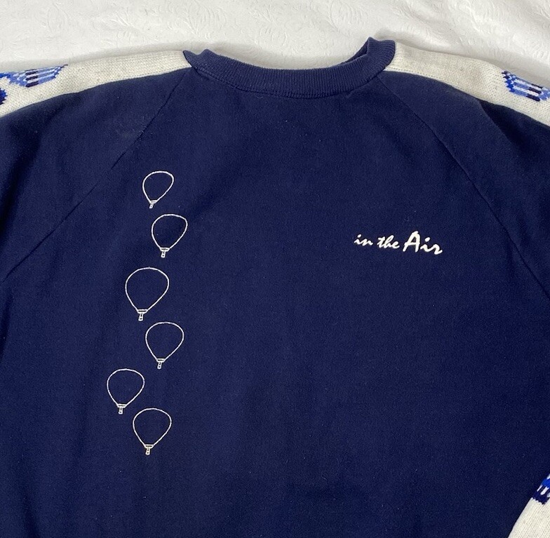 Vintage In The Air Hot Air Balloon Catalog Sweatshirt Blue 2XL w