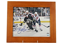 Framed Penguins Sydney Crosby Getting Checked Capitals Brooks Laich Autographed