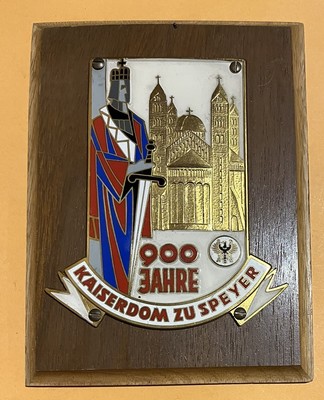 Badge auto car German Rally Tour Club Grille plaque ADAC #2347 Kaiserdom Speyer