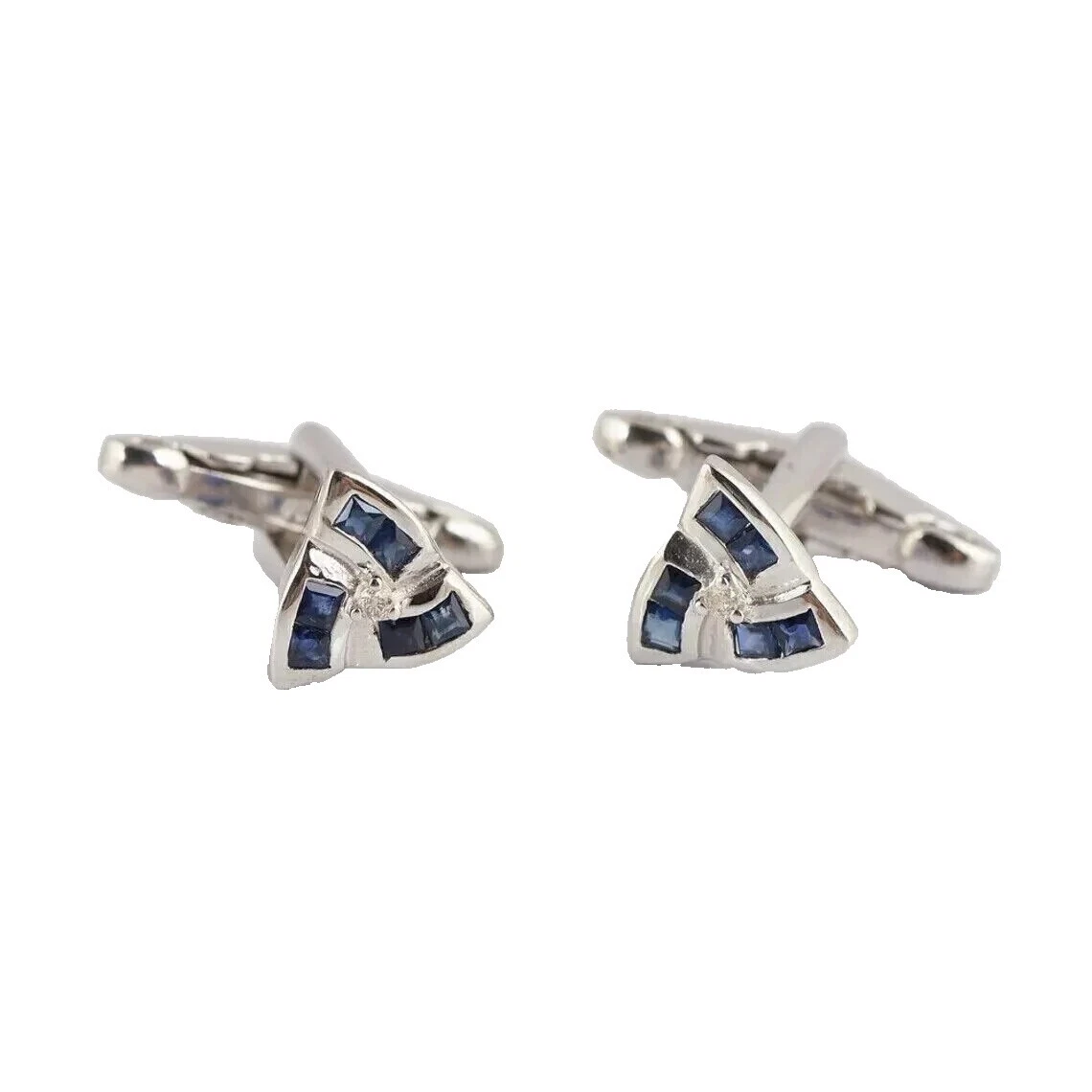 Sterling Silver Diamond Men's Cufflinks