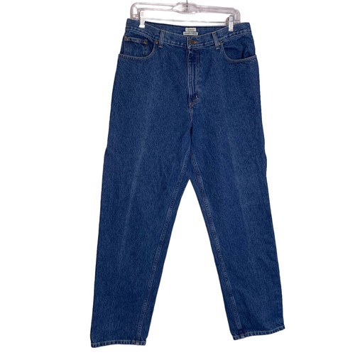 LL Bean Jeans Damen 14 Original Fit Relaxed Blau Denim High Rise Straight Leg