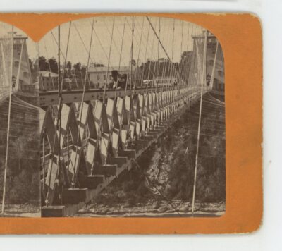 New Suspension Bridge Tower Niagara Falls Stereoview c1880