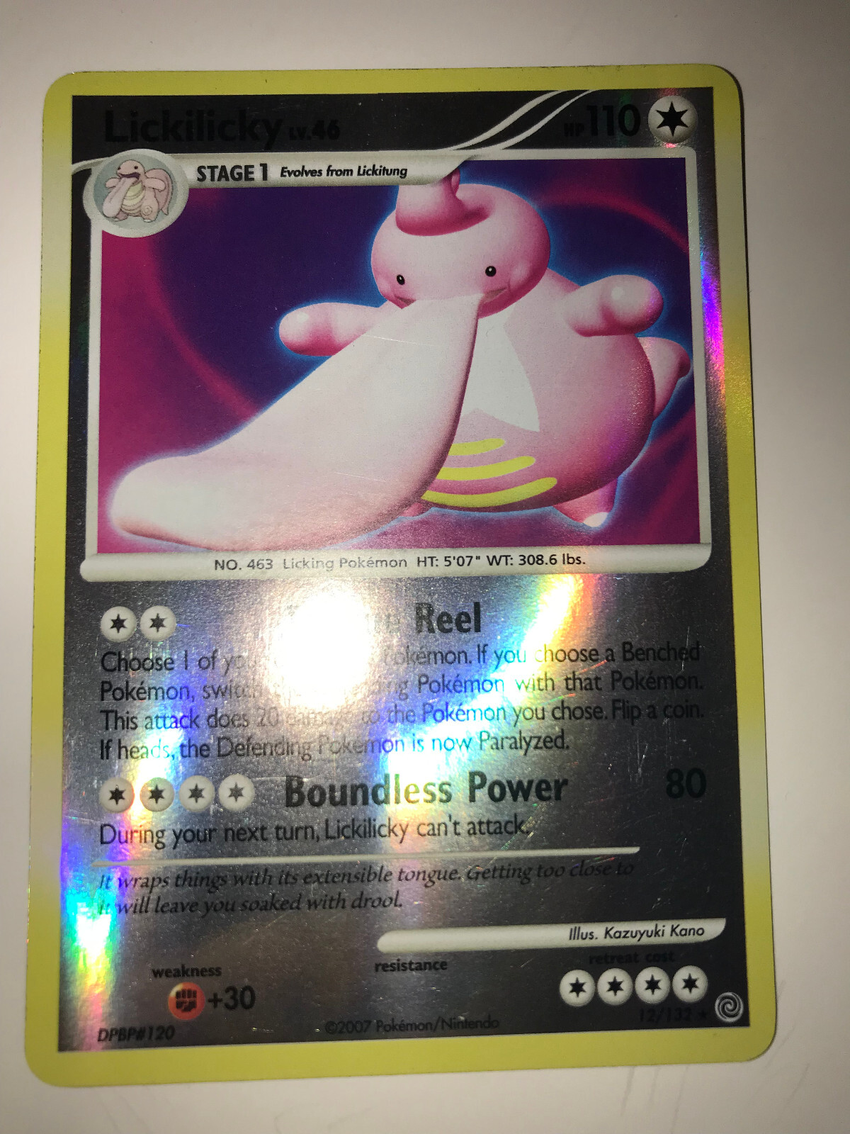 2007 Pokémon Diamond & Pearl - Secret Wonders Reverse Foil Lickilicky #12 LP/NM