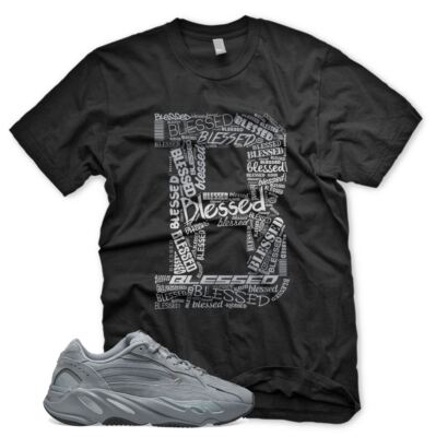 New Black ''B'' BLESSED T Shirt for YZ 700 Hospital Blue