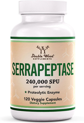 Serrapeptase 240,000 SPU Max Potency (120 Veggie Capsules) Proteolytic Enzyme...