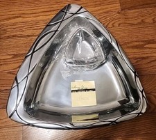 Beautiful LENOX Vibe Chip & Dip Metal Pewter Serveware 15" New Read 