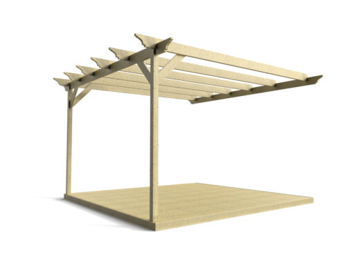 Wall mounted pergola and decking kit Orchid design