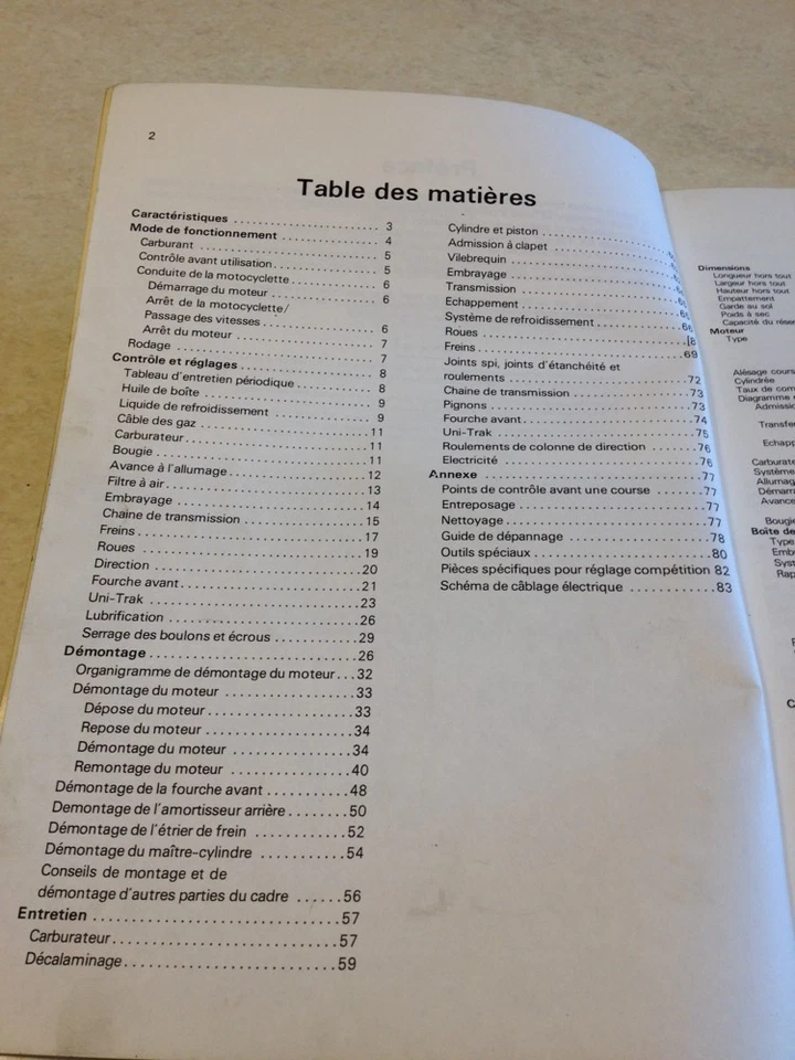 Kawasaki KX125 KX 125 D1 Manual Taller, Workshop Manual de Taller en Francés - Imagen 2 de 4
