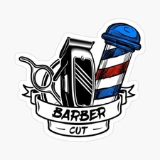 Oldschool Barber Sticker Decal Sticker Decal
