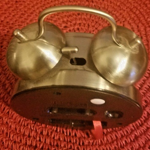 Sharp Twinbell Quartz Alarm Clock Battery Operated Analog Display Metal - Picture 4 of 5