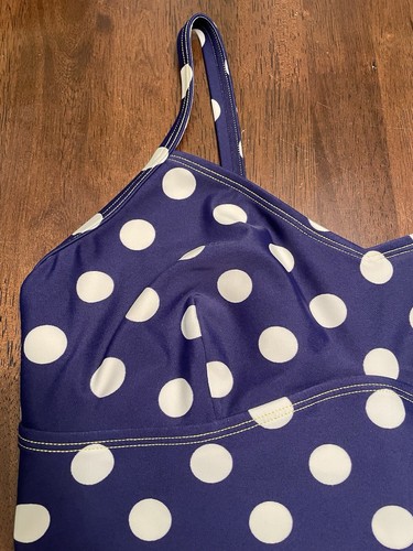 BODEN **SIZE US 10** NAVY BLUE & WHITE POLKA DOT ONE-PIECE SWIMSUIT - Picture 4 of 7