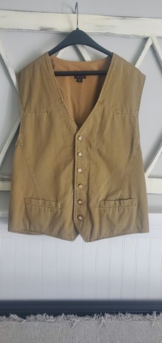 Vintage Structure 100% Cotton Tailored Vest Size Large Camel Color