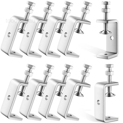 10 Pcs 304 Stainless Steel C Clamp Mini Tiger 1Inch 2 9/16 Inch, Silver